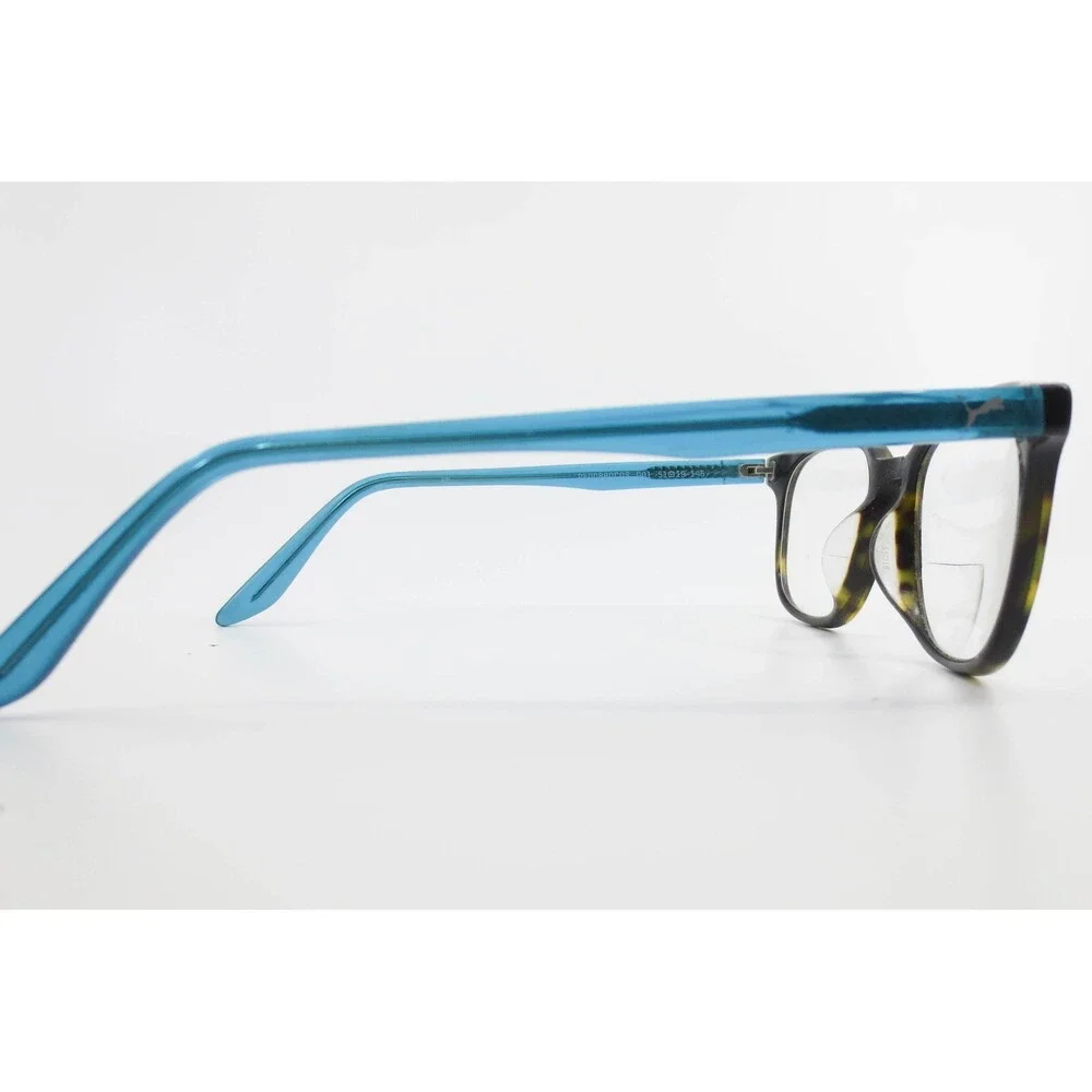 Puma Eyeglasses PE0088OC 001 Tortoise Blue Square Frames 51-19-145 Eyewear